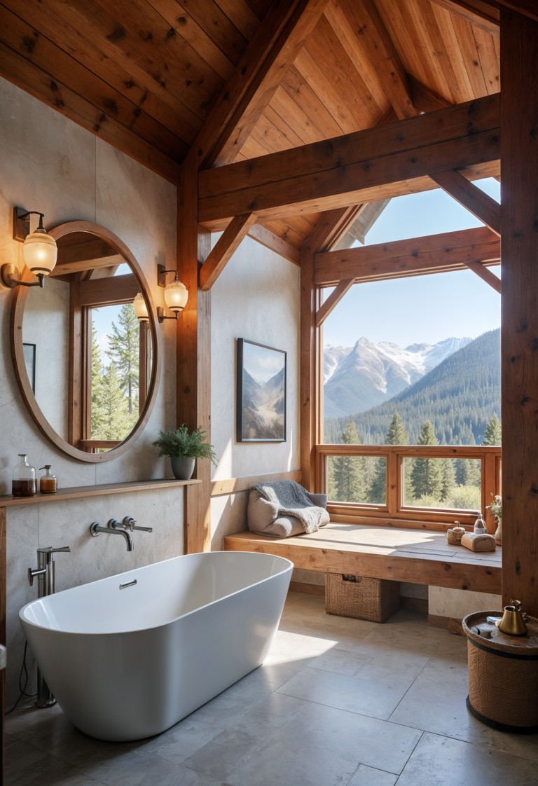 29 Cozy Ideas to Transform Your Small Log Cabin Bathroom