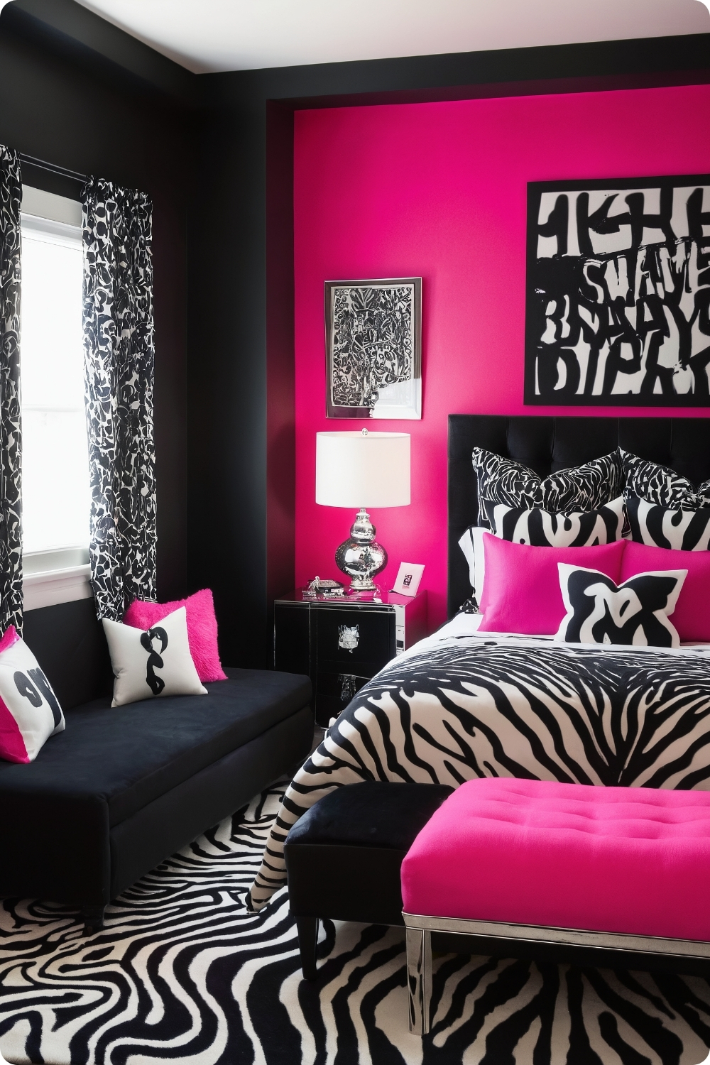 Hot Pink and Black: Edgy Glamour