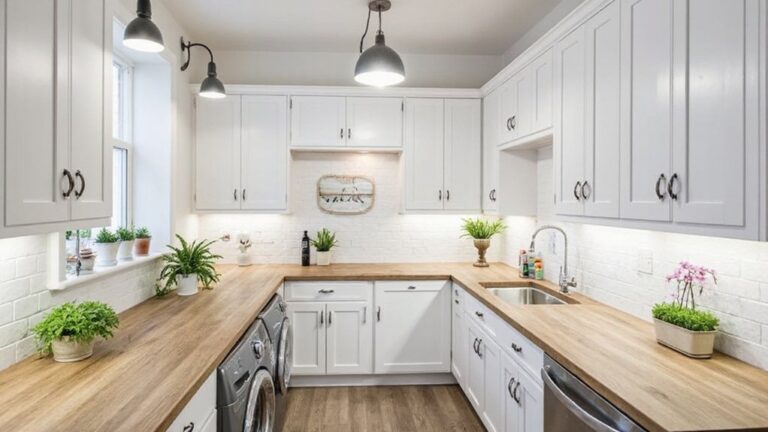 bright welcoming basement laundry room