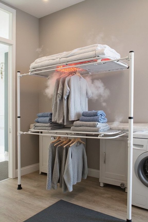 rapid energy efficient space saving fabric drying